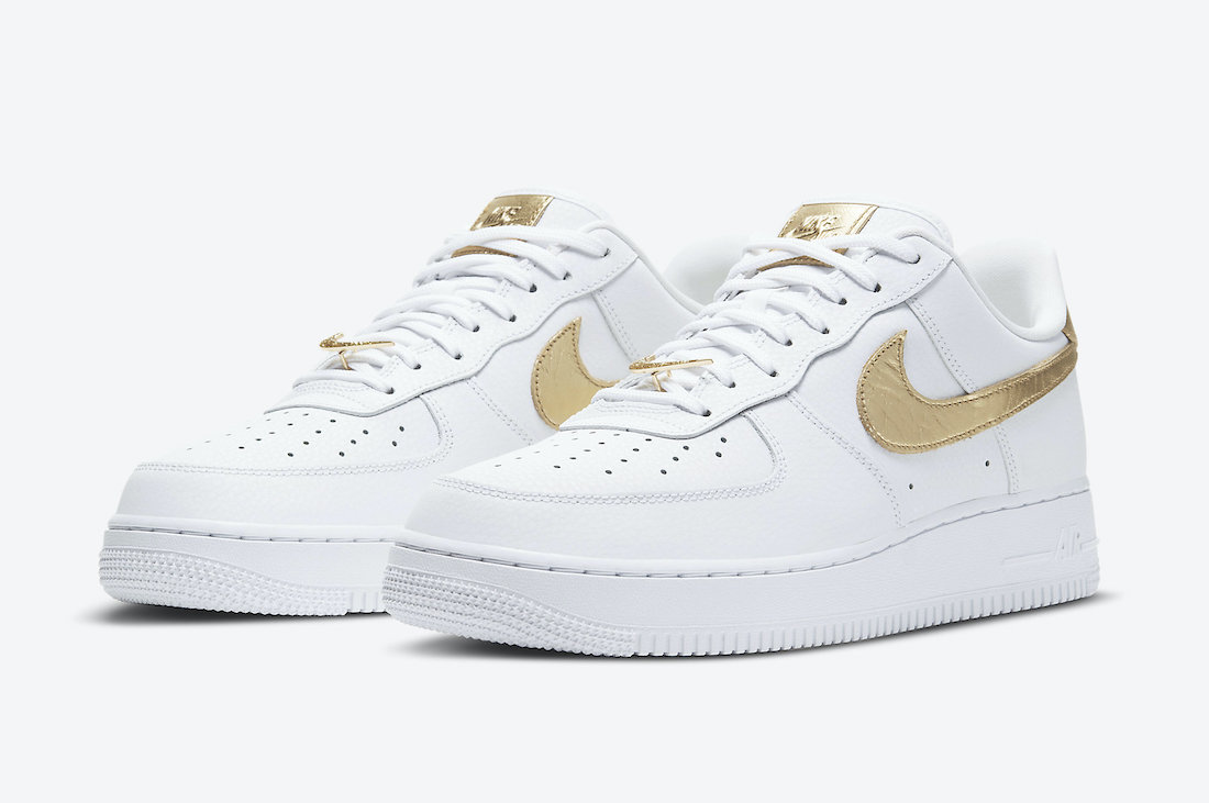 air force 1 low white and gold
