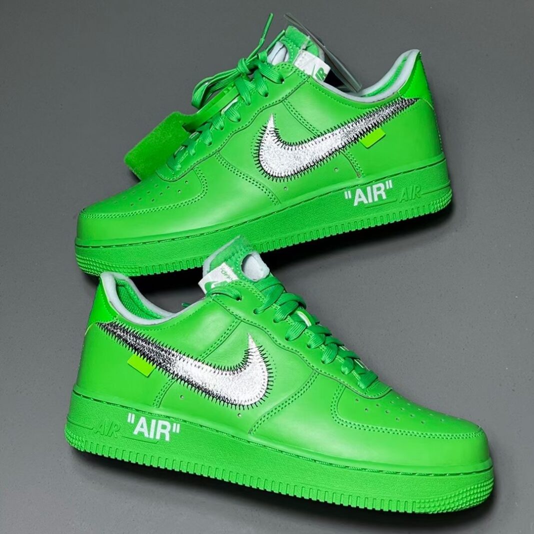 【お披露目】オフホワイト X ナイキ エアフォース1 ロー “グリーン” Off White X Nike Air Force 1 Low “light Green Spark